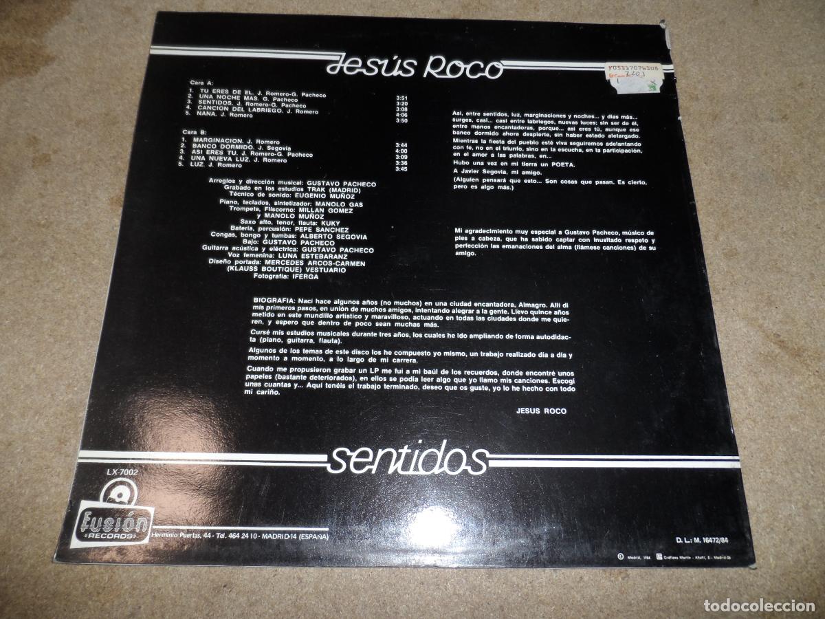 Discos de vinilo: Jes&uacute;s Roco - Sentidos (SPAIN 1984) - Foto 2