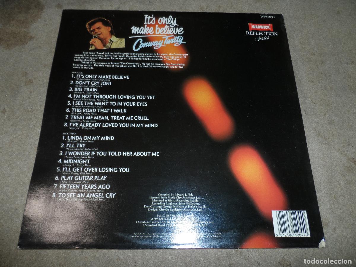 Discos de vinilo: CONWAY TWITTY &ndash; ITS ONLY MAKE BELIEVE (UK 1987) - Foto 2