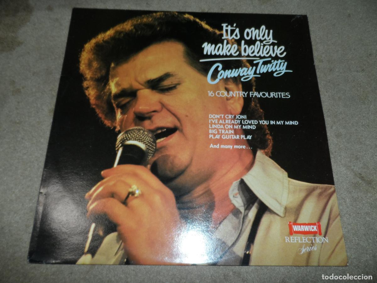 Discos de vinilo: CONWAY TWITTY &ndash; ITS ONLY MAKE BELIEVE (UK 1987) - Foto 1