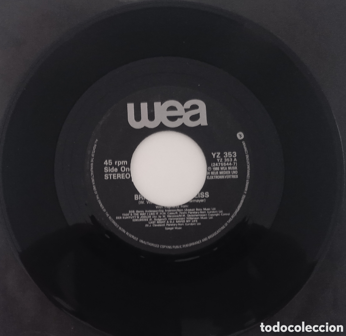 Discos de vinilo: EDELWEISS - Bring me Edelweiss (1988) single - Foto 4