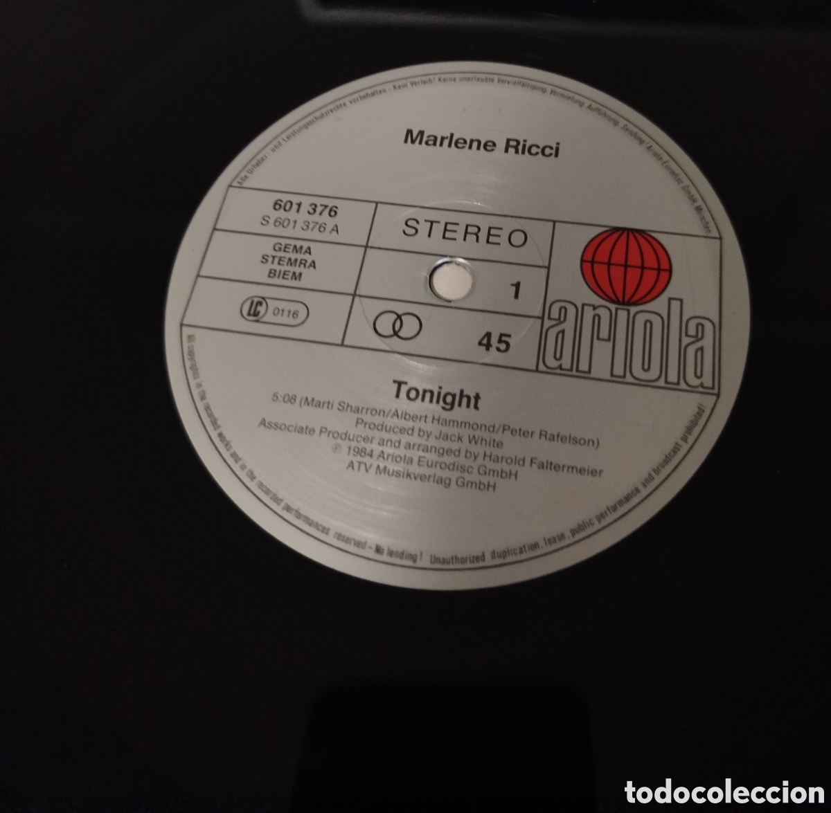 Discos de vinilo: Marlene Ricci - Tonight - Foto 3
