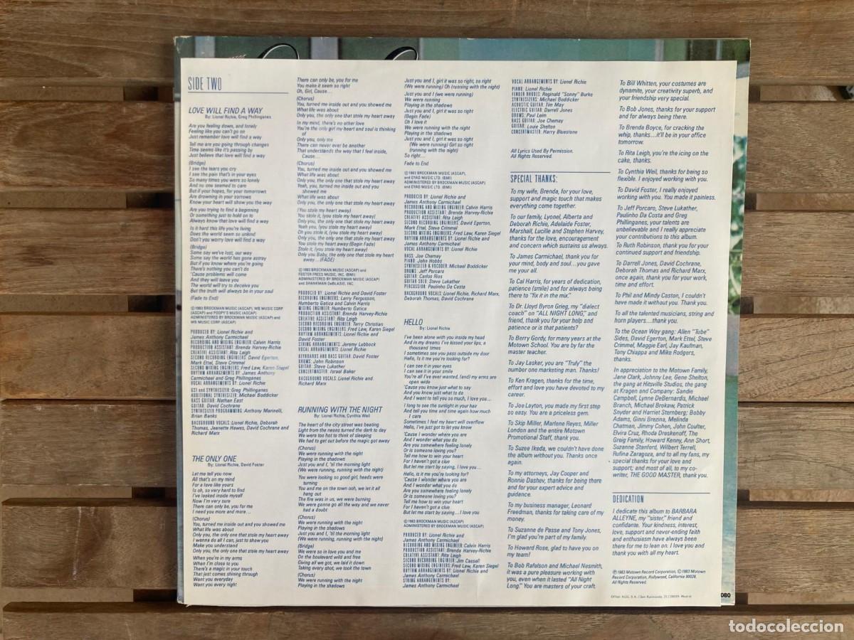 Discos de vinilo: LIONEL RICHIE - CAN&acute;T SLOW DOWN - Foto 4