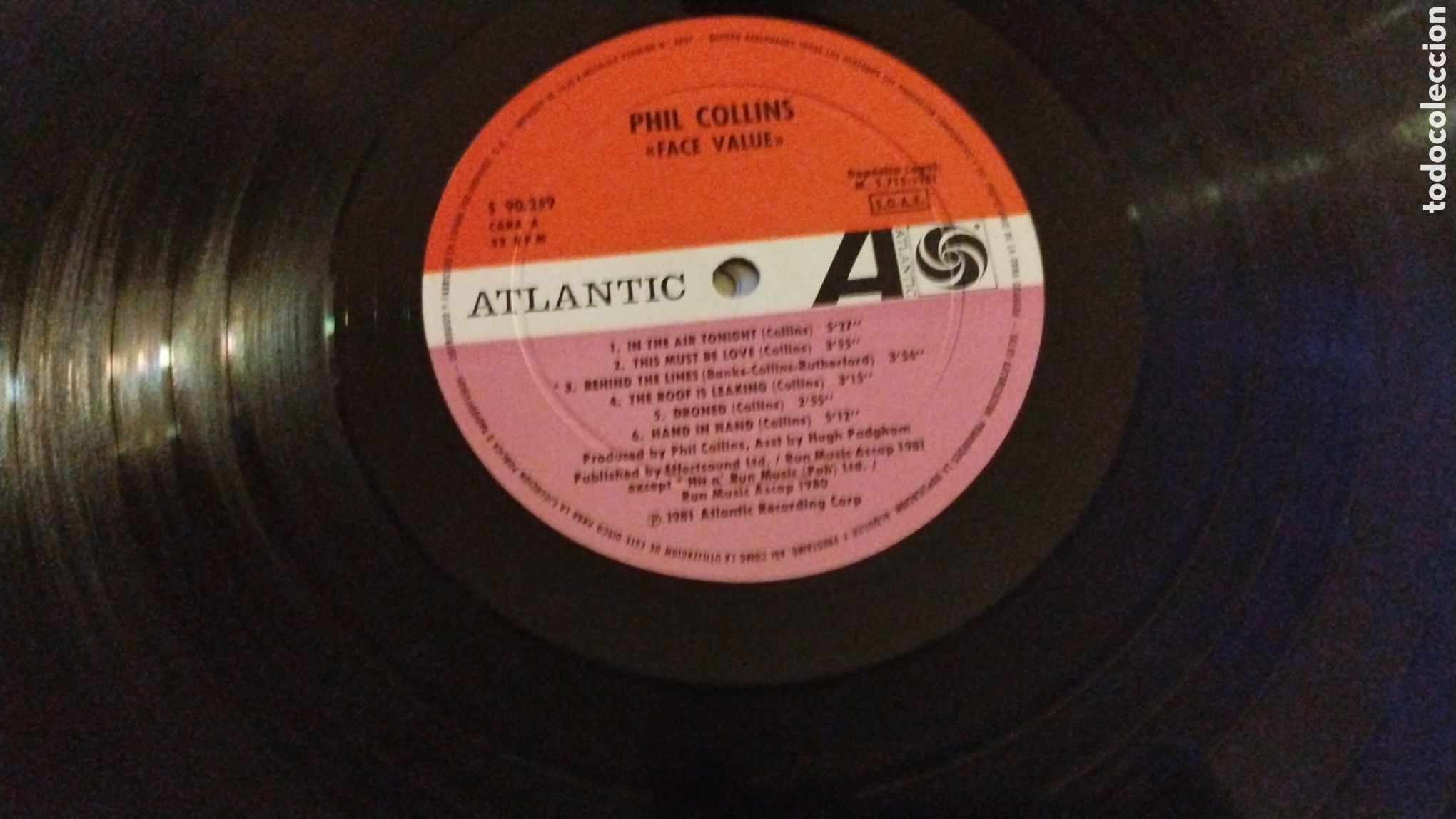 Discos de vinilo: PHIL COLLINS-FACE VALUE-LP-ATLANTIC/SPAIN-IB - Foto 1