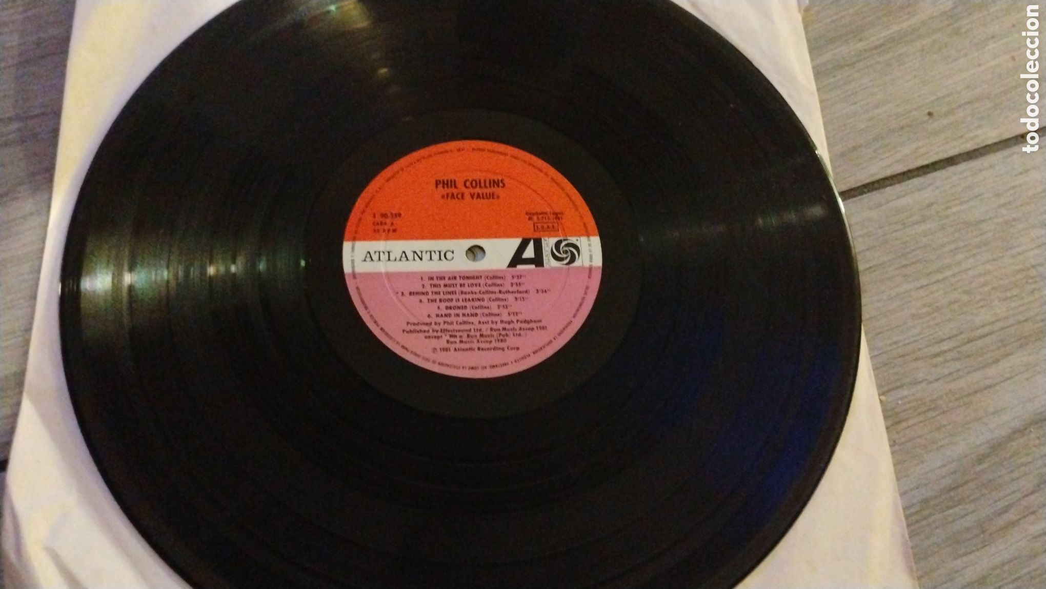 Discos de vinilo: PHIL COLLINS-FACE VALUE-LP-ATLANTIC/SPAIN-IB - Foto 2