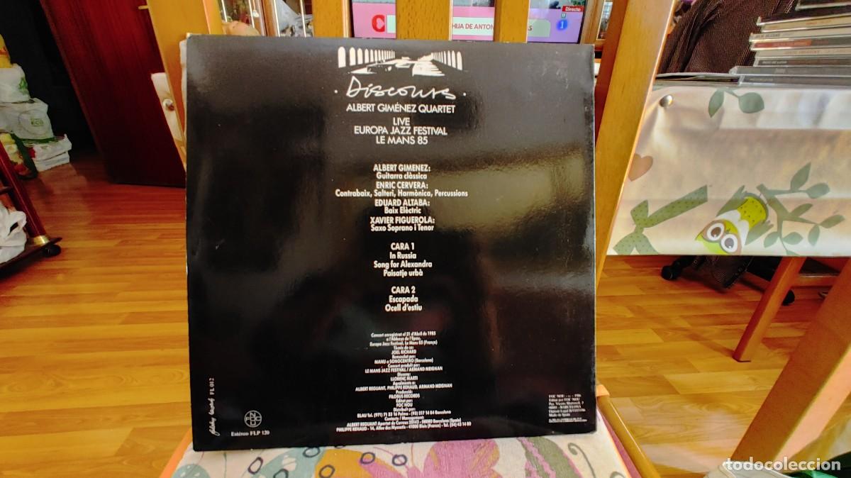 Discos de vinilo: ALBERT GIMENEZ QUARTET-LP DISCOURS-BUEN ESTADO - Foto 2