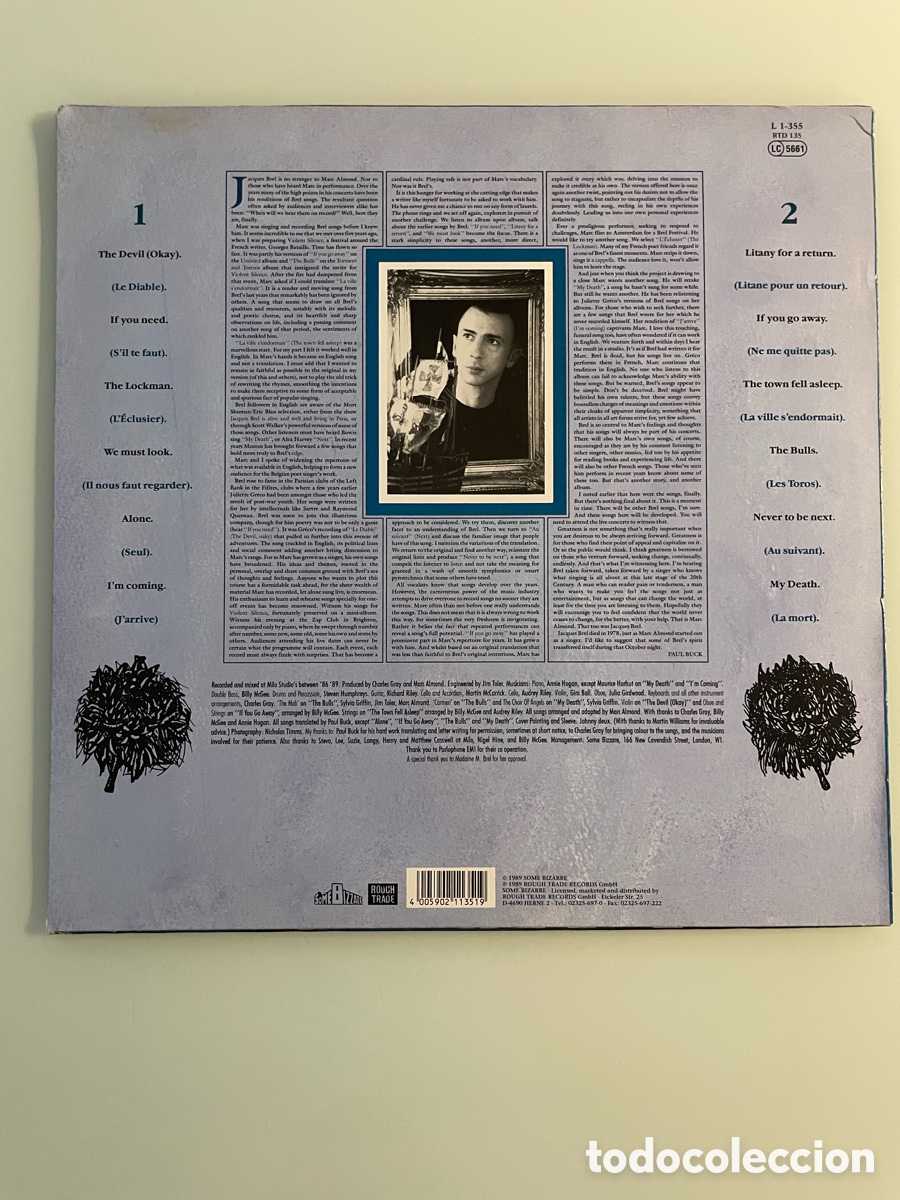 Discos de vinilo: Disco vinilo.- Jacques. Marc Almond. Some Bizarre 1989 - Foto 4