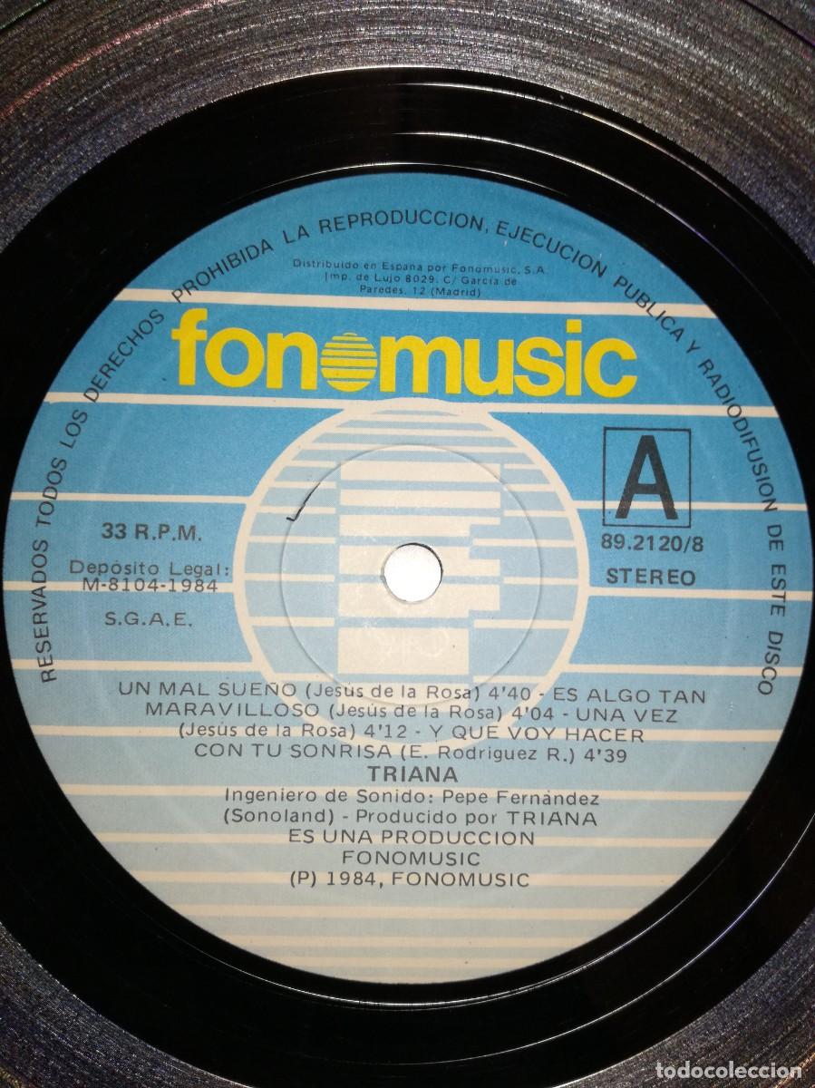Discos de vinilo: TRIANA-SU 5&ordm; LP-RARA EDICI&Oacute;N DE 1987 - Foto 3