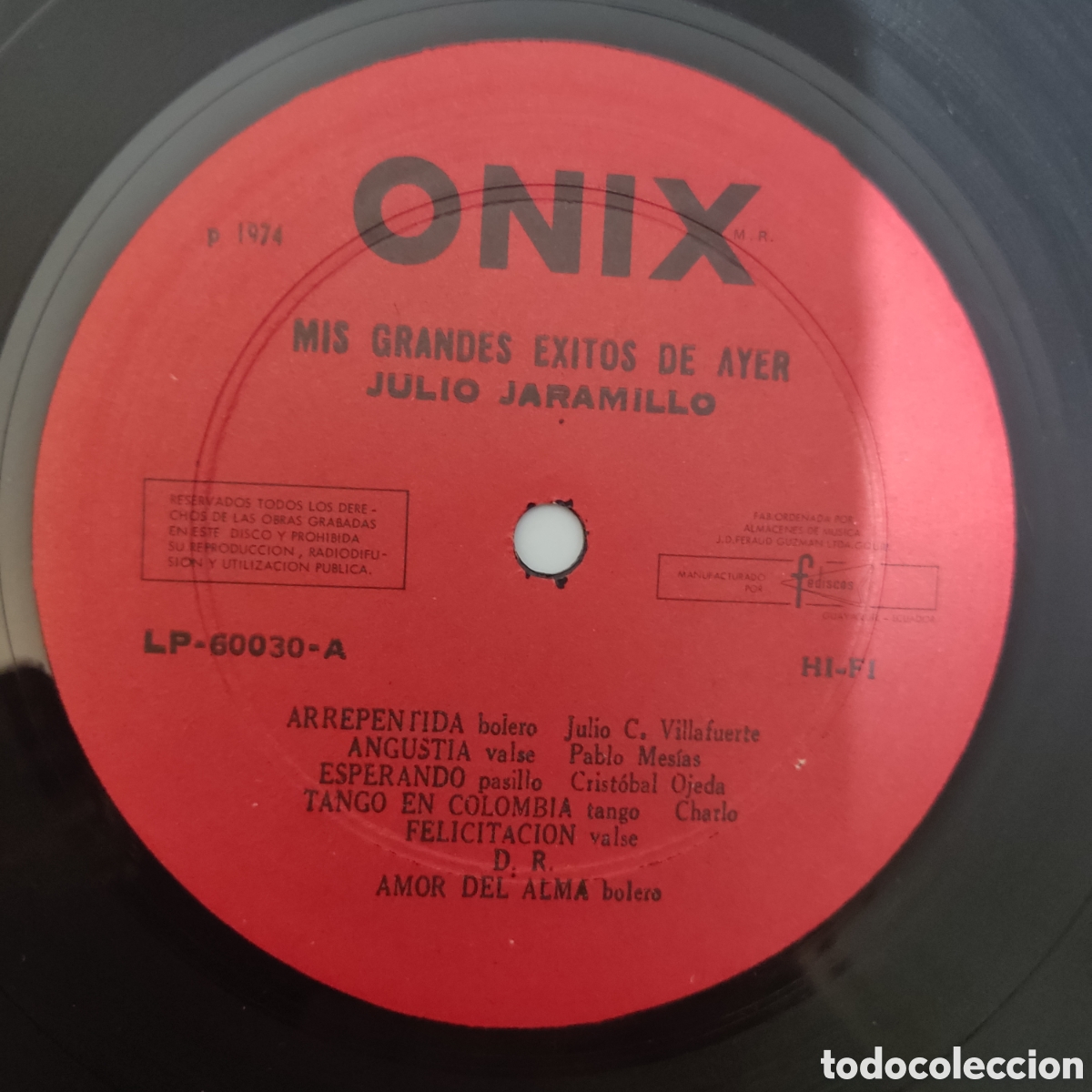 Discos de vinilo: JULIO JARAMILLO - Mis Grandes &Eacute;xitos de Ayer - Vinilo LP - Foto 3