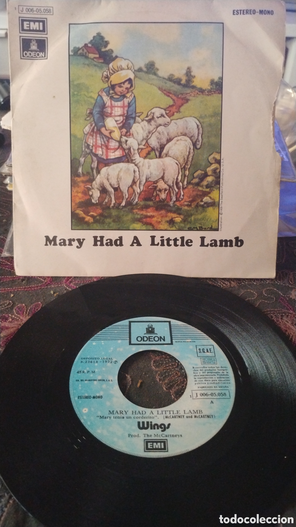 Discos de vinilo: WINGS-MARY HAD A LITTLE LAMB-SINGLE-ODEON/SPAIN-IB - Foto 2