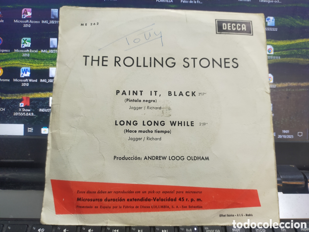 Discos de vinilo: Rolling Stones single Paint It,black Espa&ntilde;a 1966 - Foto 2