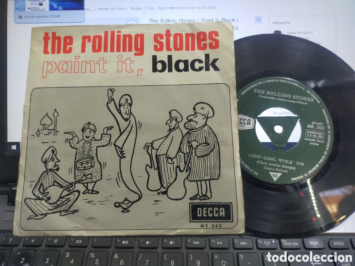 Discos de vinilo: Rolling Stones single Paint It,black Espa&ntilde;a 1966 - Foto 1