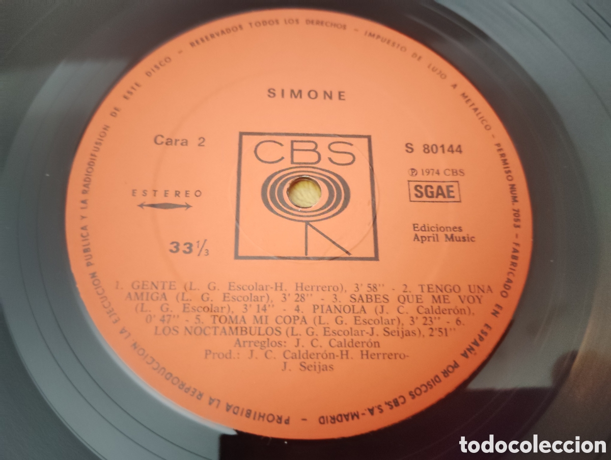 Discos de vinilo: SIMONE - SIMONE , 1974 ESPA&Ntilde;A. - Foto 4