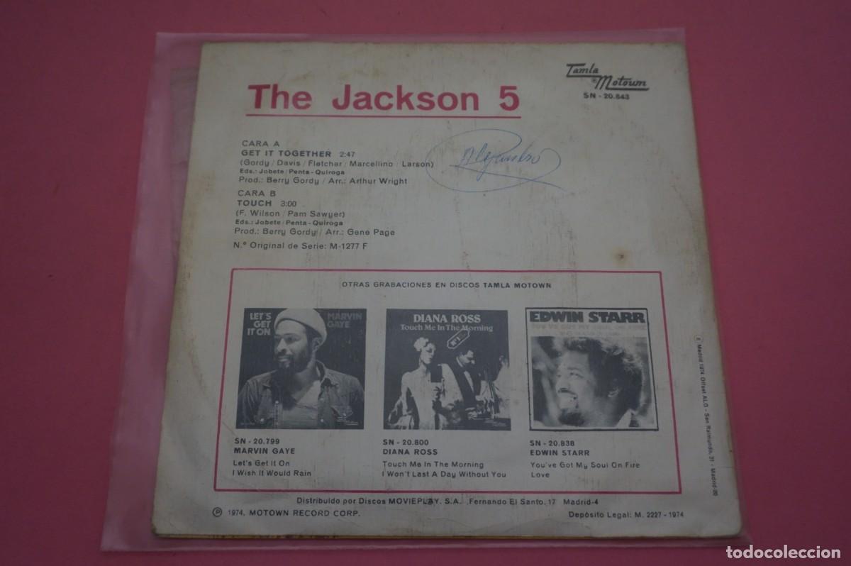 Discos de vinilo: SINGLE - THE JACKSON 5 - GET IT TOGETHER / TOUCH - DISCO EN EXCELENTE ESTADO - Foto 3