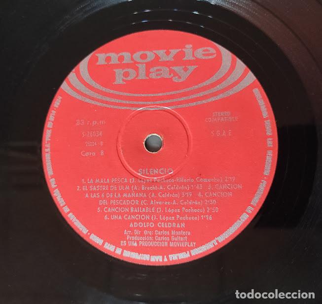 Discos de vinilo: Adolfo Celdran - Silencio - LP Movieplay ref. S - 26.034. - Foto 3