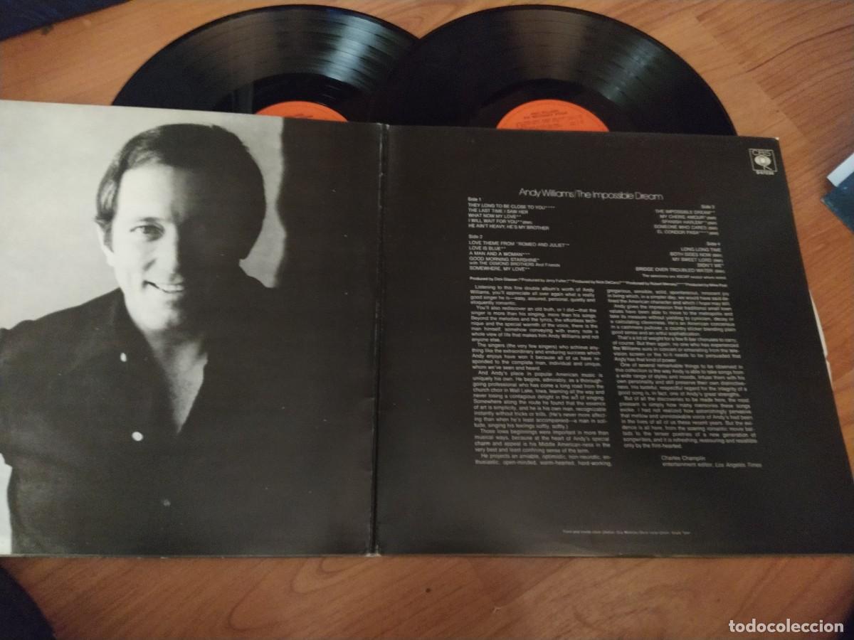 Discos de vinilo: ANDY WILLIAMS The Impossible Dream doble lp portada doble - Foto 2