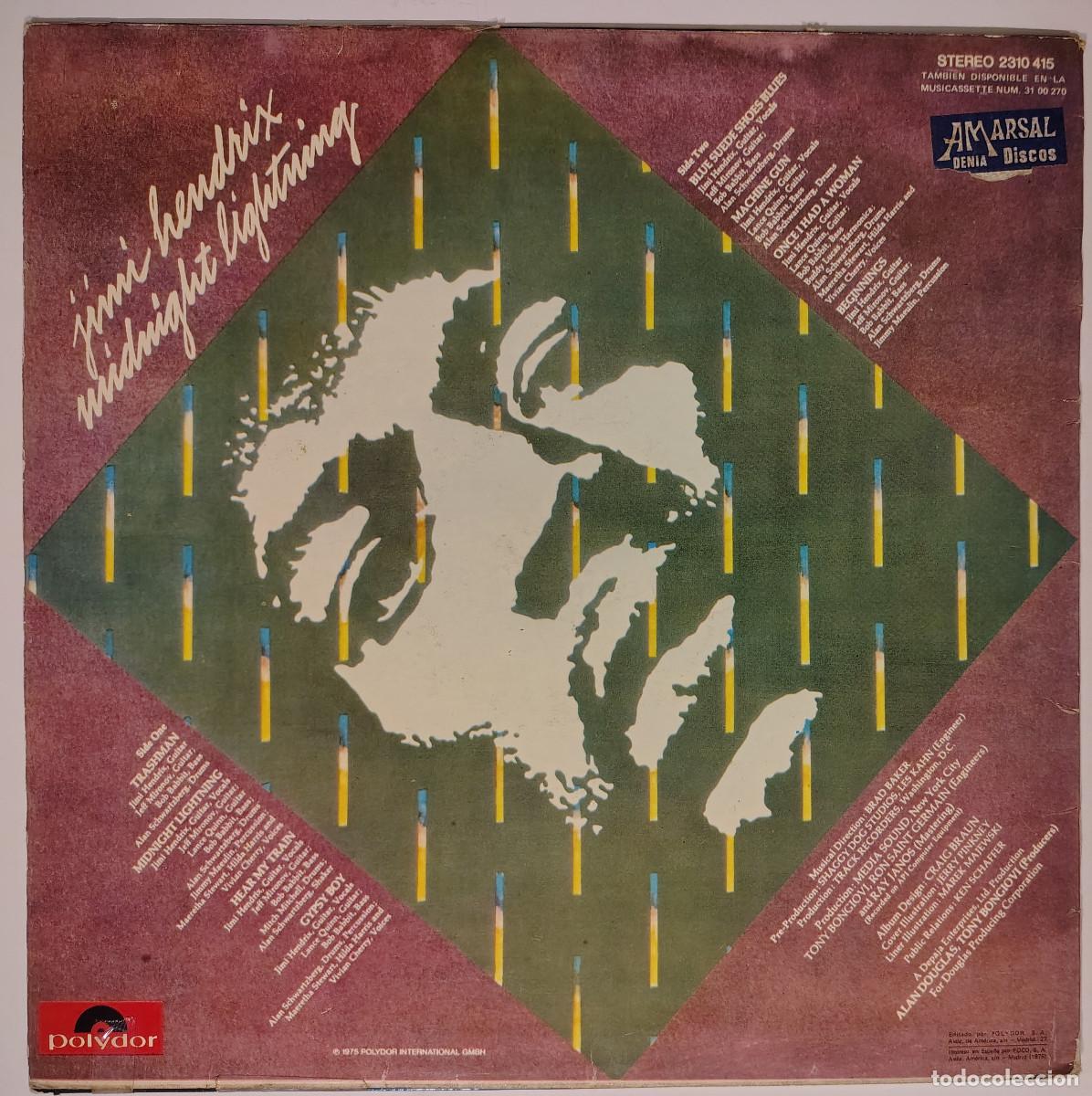 Discos de vinilo: Jimi Hendrix. Midnight lightning. Polydor, Spain 1975 LP - Foto 2