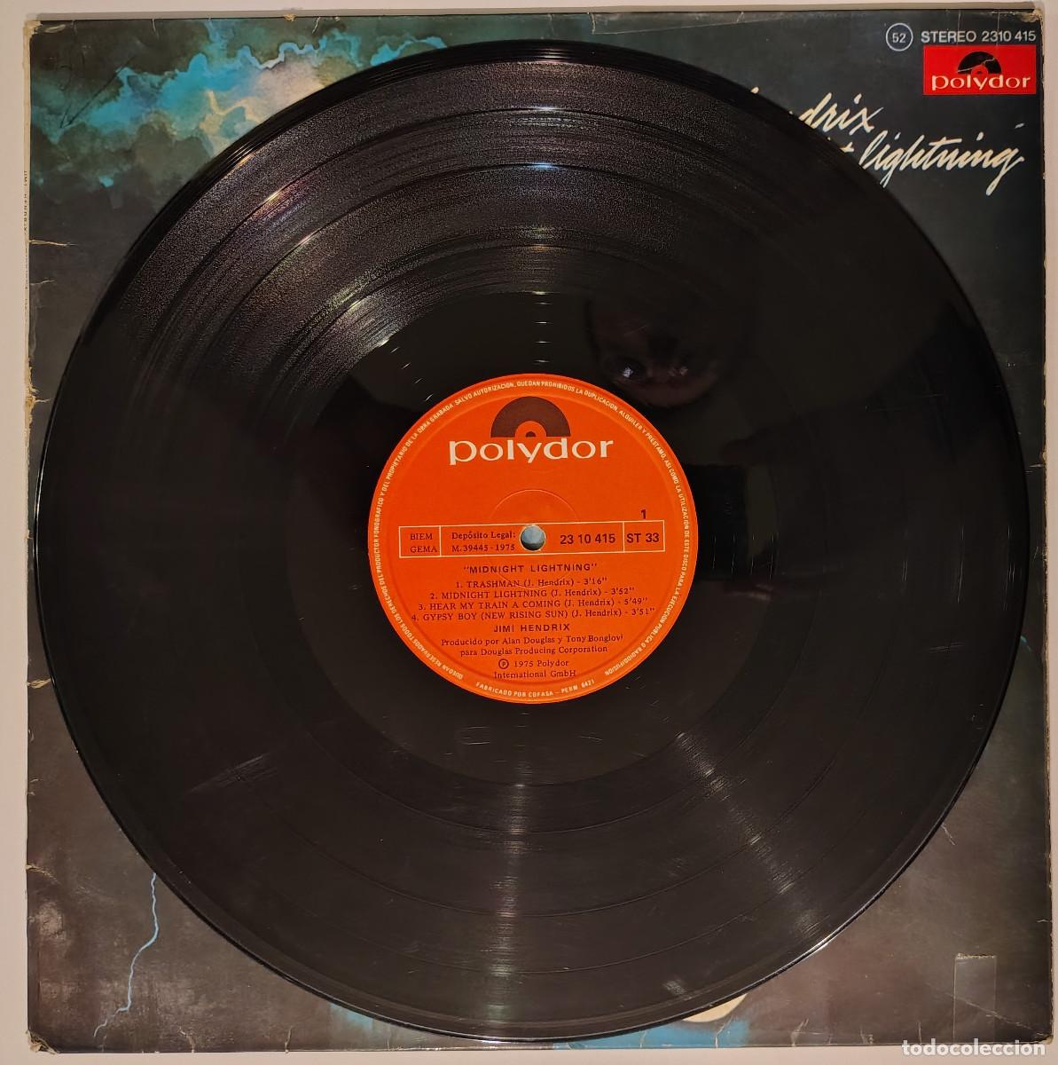 Discos de vinilo: Jimi Hendrix. Midnight lightning. Polydor, Spain 1975 LP - Foto 3