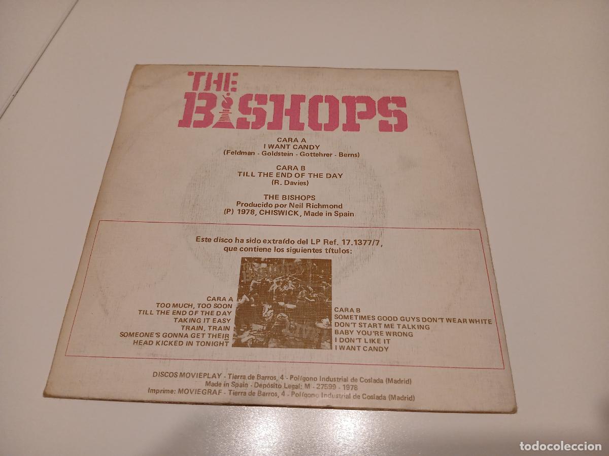 Discos de vinilo: The Bishops -I want Candy live!- (1978) single 7&rdquo; - Foto 5