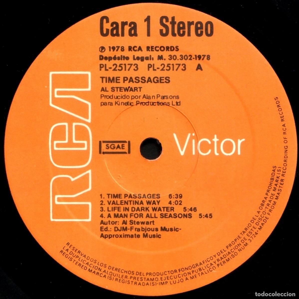 Discos de vinilo: �V309 - [LP VINILO]. AL STEWART. TIME PASSAGES. - Foto 7