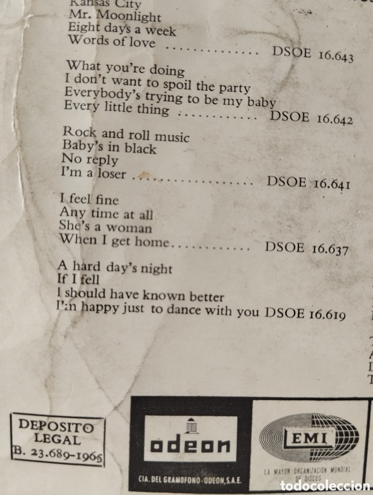 Discos de vinilo: The Beatles - Help! Socorro! - EP - Foto 4