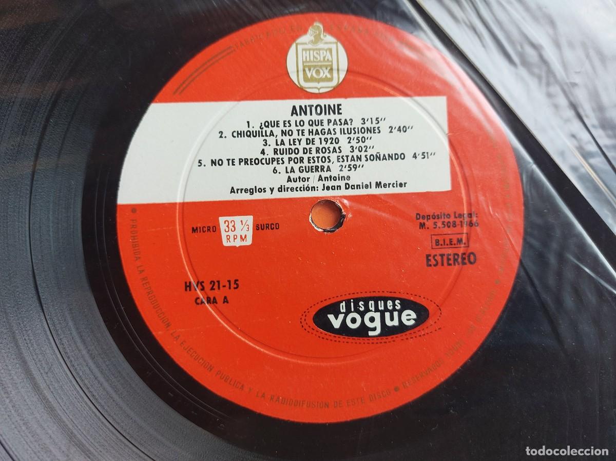 Discos de vinilo: ANTOINE - LP Spain 1&ordf; EDICI&Oacute;N - MINT - VOGUE - 1966 - Foto 3