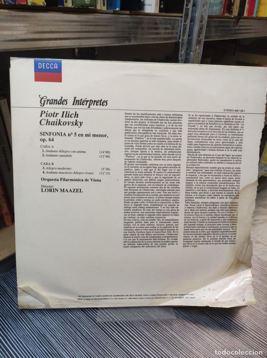 Discos de vinilo: MAAZEL CHAIKOVSKY SINFONIA N5 GRANDES INTERPRETES - Foto 2
