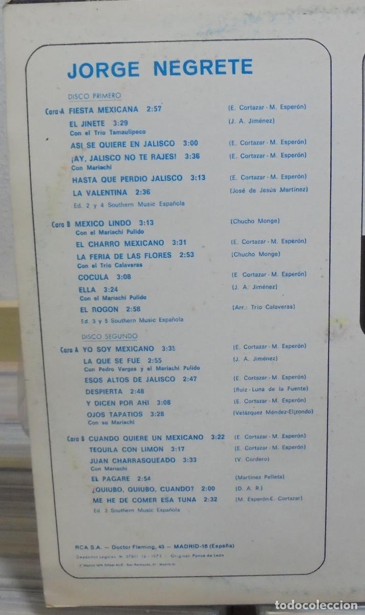 Discos de vinilo: Jorge Negrete. RCA 1972 -- 2 LP s - Foto 3