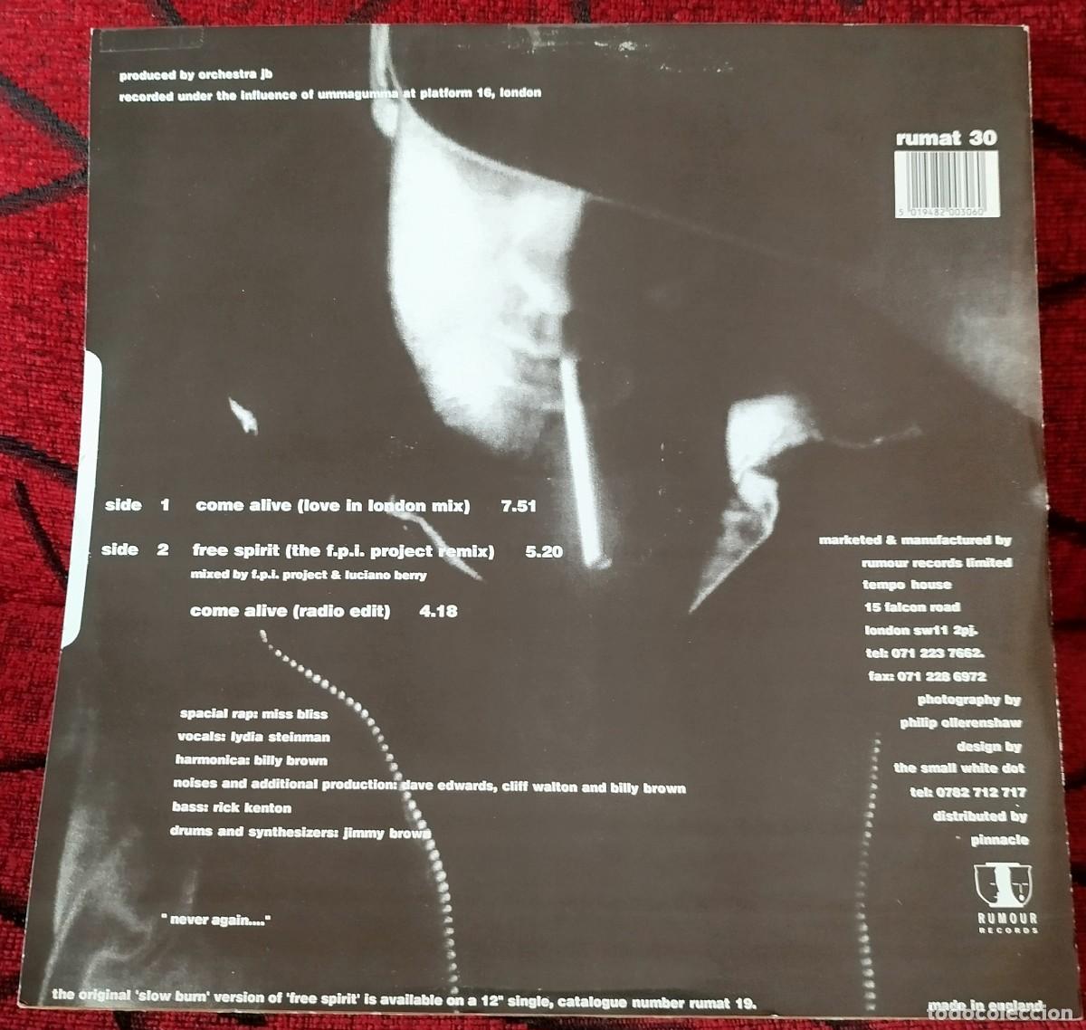 Discos de vinilo: ORCHESTRA JB ** Come Alive ** MAXI SINGLE VINILO 1991 UK - Foto 2