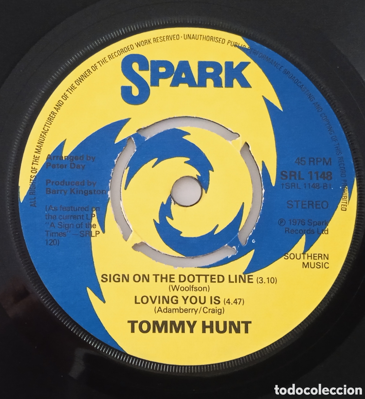 Discos de vinilo: TOMMY HUNT - One fine morning (1976) single - Foto 2