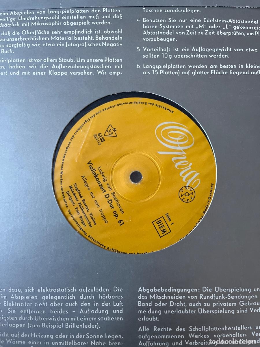 Discos de vinilo: Beethoven, concierto de viol&iacute;n Po. 61 - Foto 2