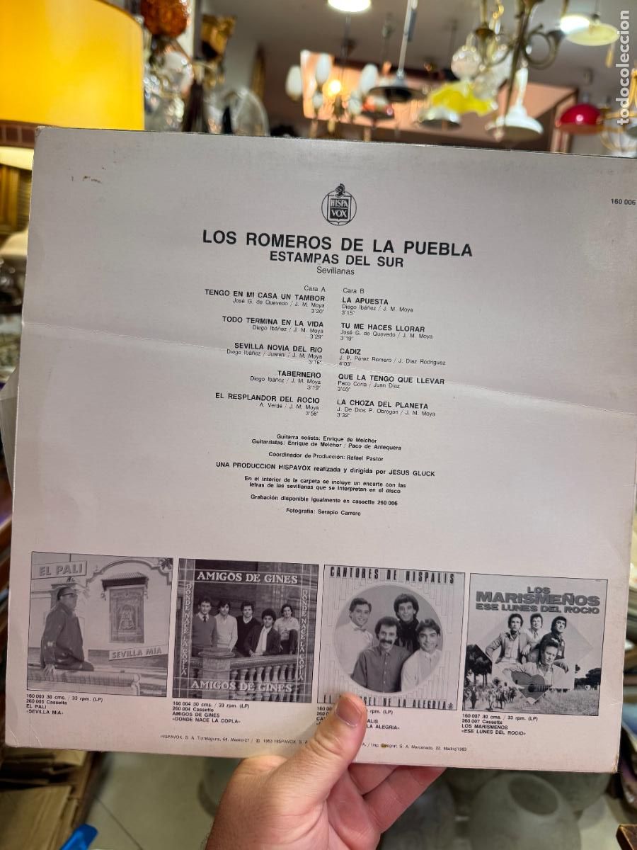 Discos de vinilo: LP LOS ROMEROS DE LA PUEBLA - ESTAMPAS DEL SUR - Foto 2
