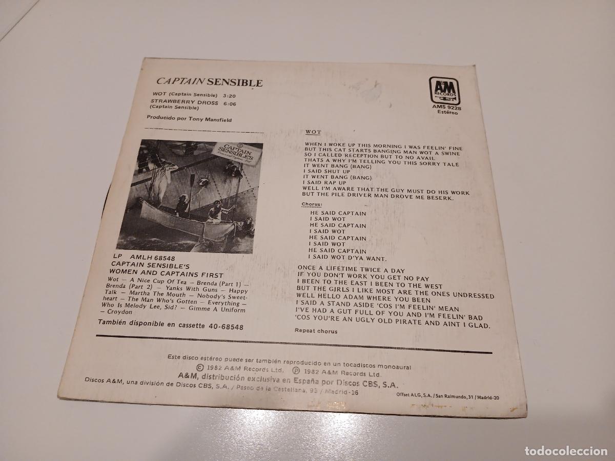 Discos de vinilo: Captain Sensible -wot- (1982) single 7&rdquo; - Foto 5