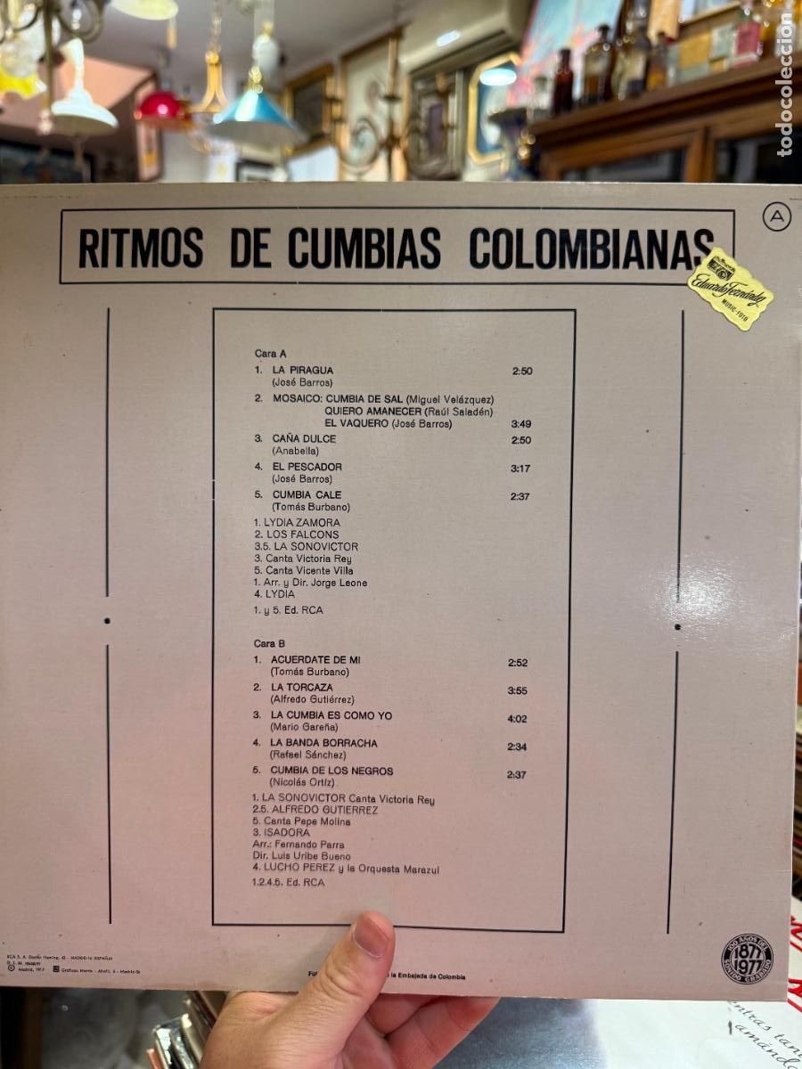 Discos de vinilo: LP RITMOS DE CUMBIAS COLOMNIANAS - Foto 2