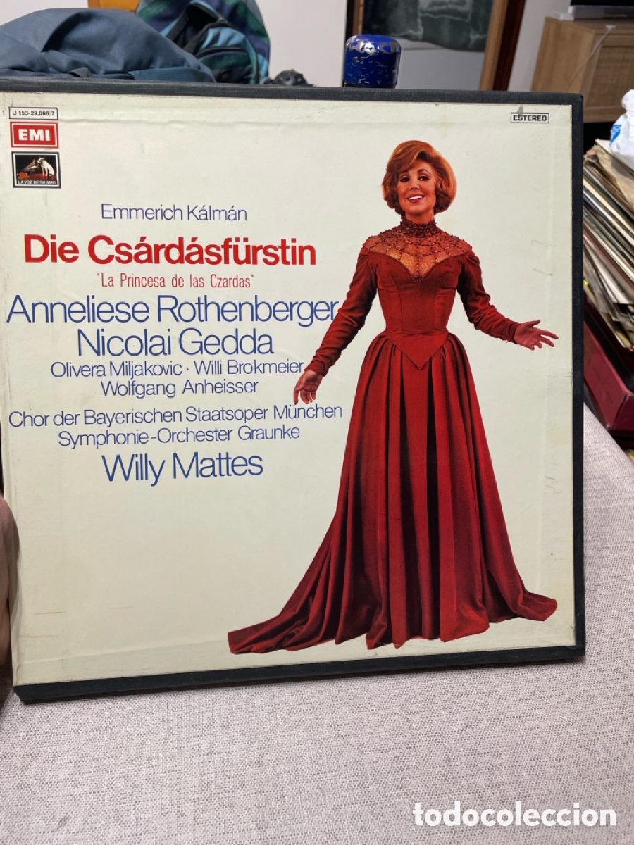 Dischi in vinile: Die Cs&aacute;rd&aacute;sf&uuml;rstin (La Princesa de las Czardas) &ndash; EMI / La Voz de su Amo