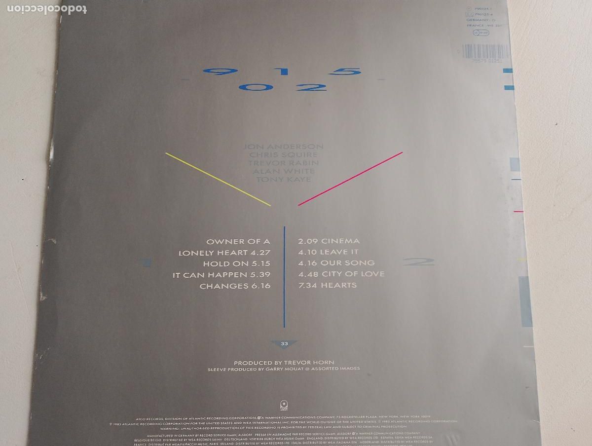 Discos de vinilo: Yes &lrm;&ndash; 90125 lp 1983 - Foto 3