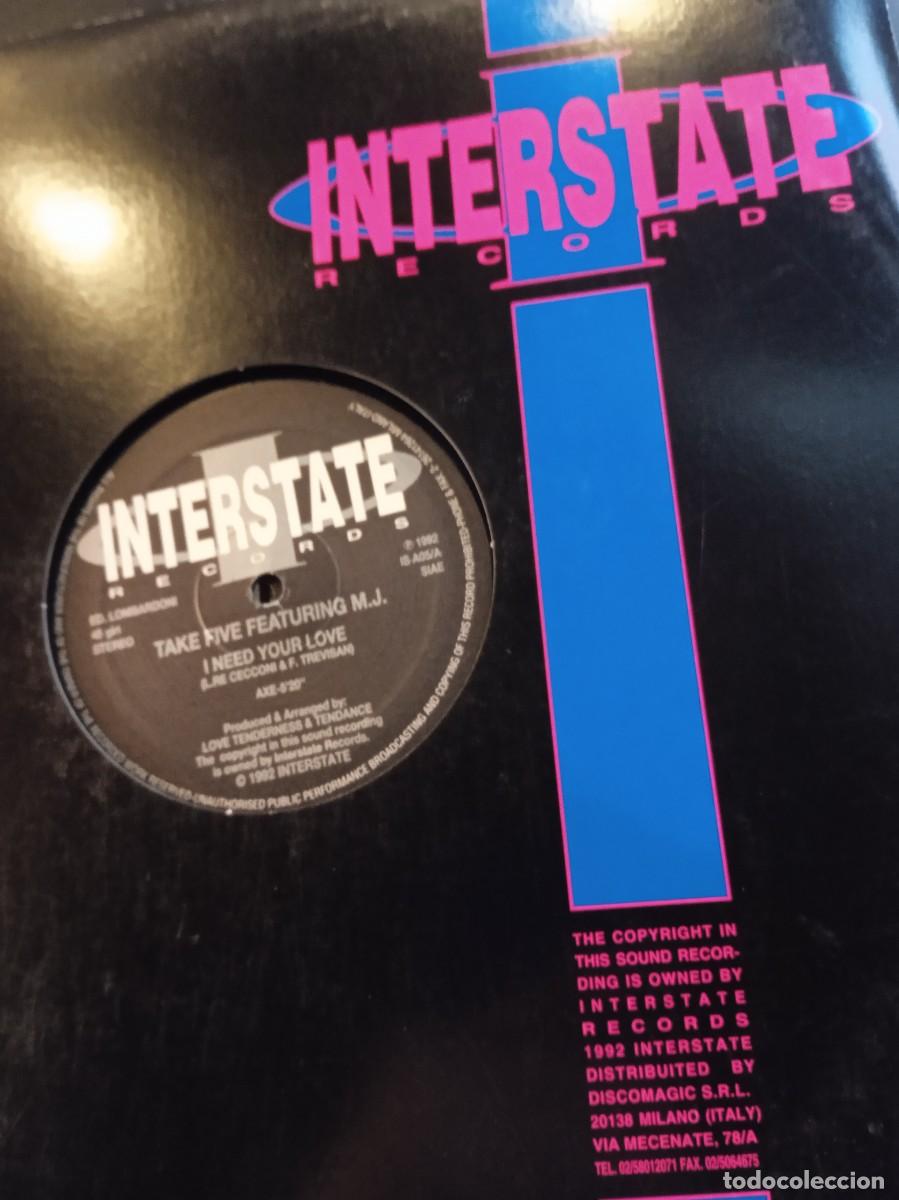 Discos de vinilo: TAKE FIVE FEATURING M.J.- I NEED YOUR LOVE. MAXISINGLE - Foto 1