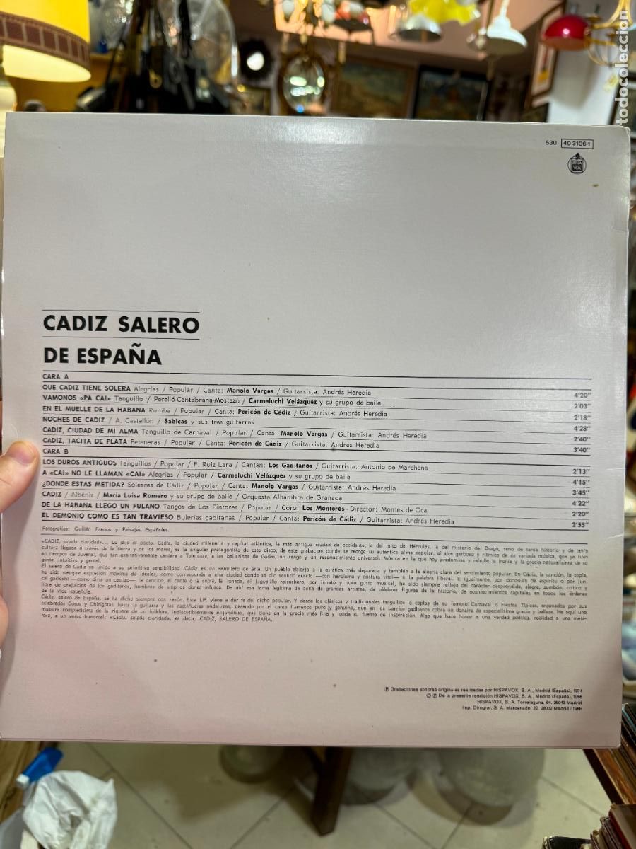 Discos de vinilo: LP CADIZ SALERO DE ESPA&Ntilde;A - Foto 2