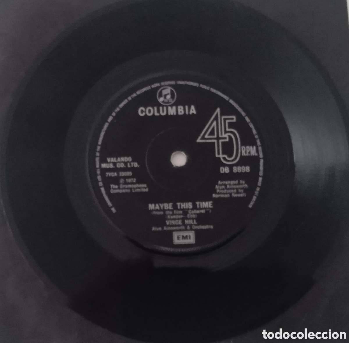 Discos de vinilo: VINCE HILL - Maybe this time (1972) single - Foto 3