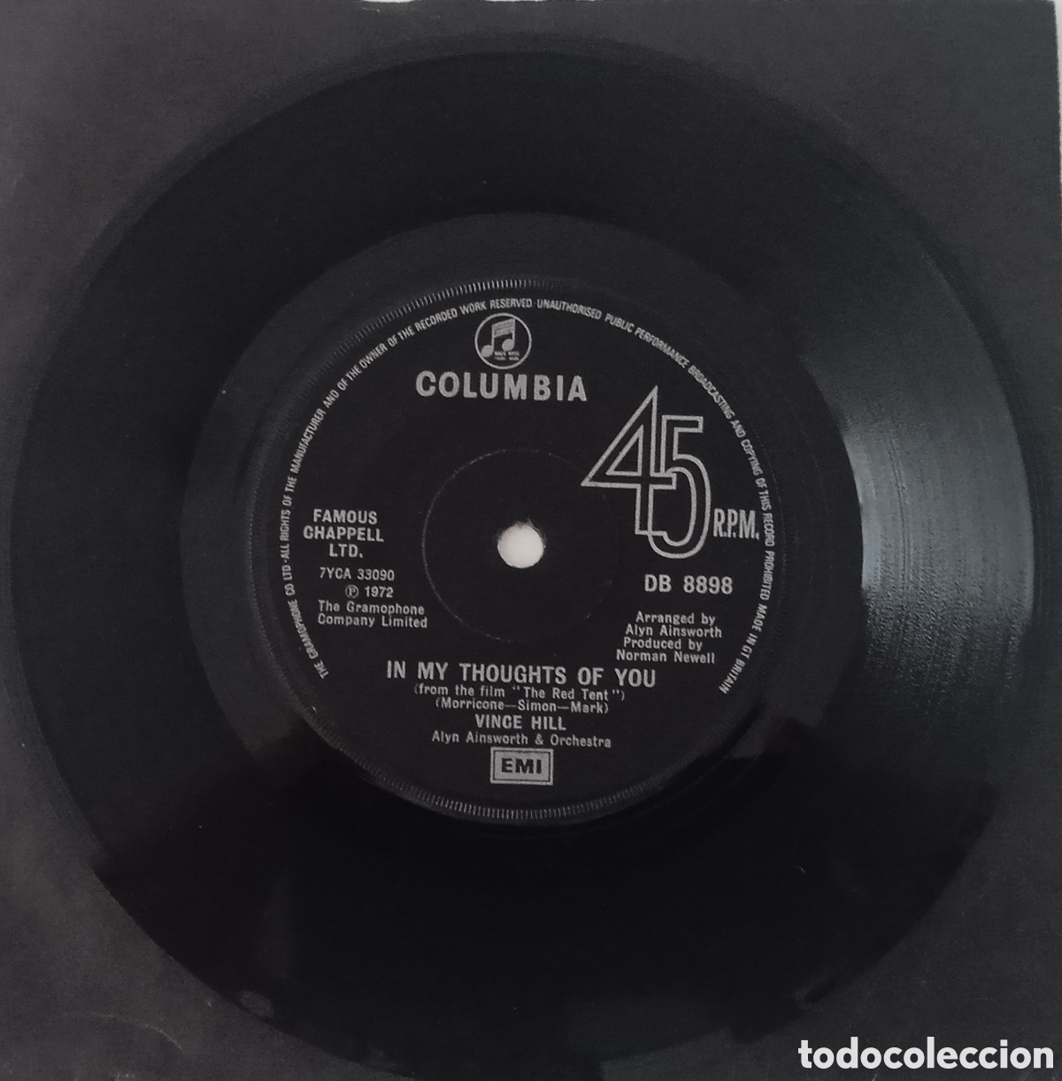 Discos de vinilo: VINCE HILL - Maybe this time (1972) single - Foto 4