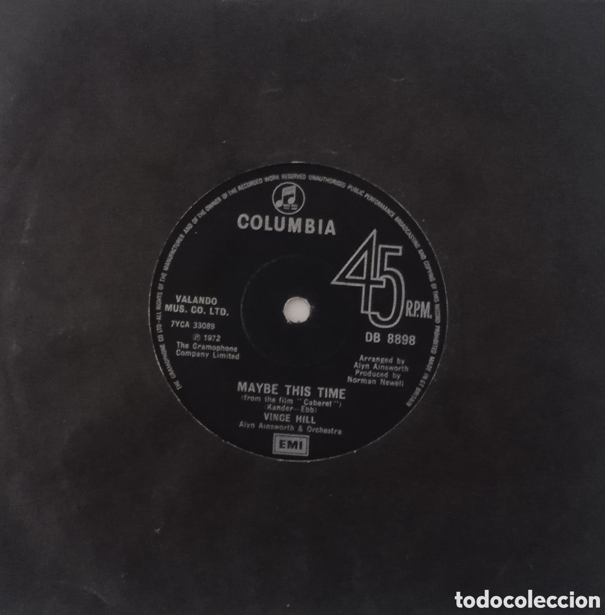 Discos de vinilo: VINCE HILL - Maybe this time (1972) single - Foto 5