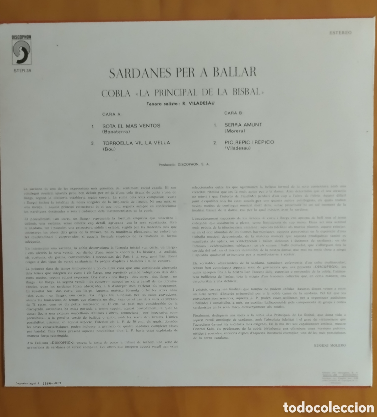 Discos de vinilo: 4 LP SARDANES PER A BALLAR, COMPLETES - Foto 8