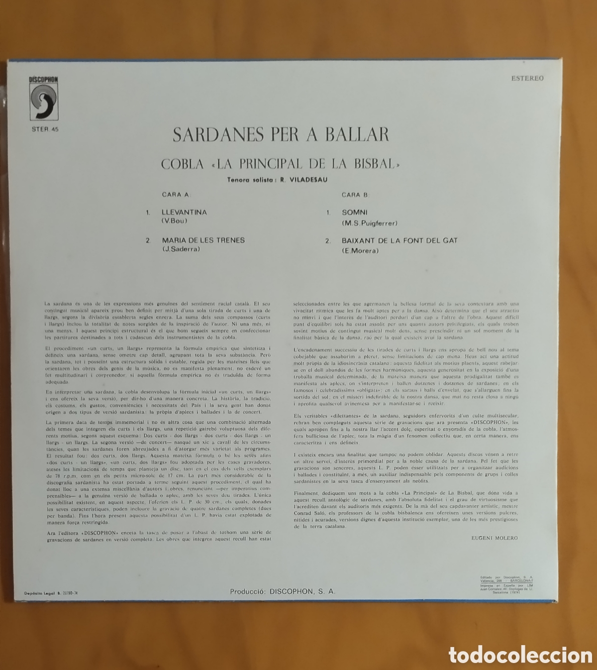 Discos de vinilo: 4 LP SARDANES PER A BALLAR, COMPLETES - Foto 9