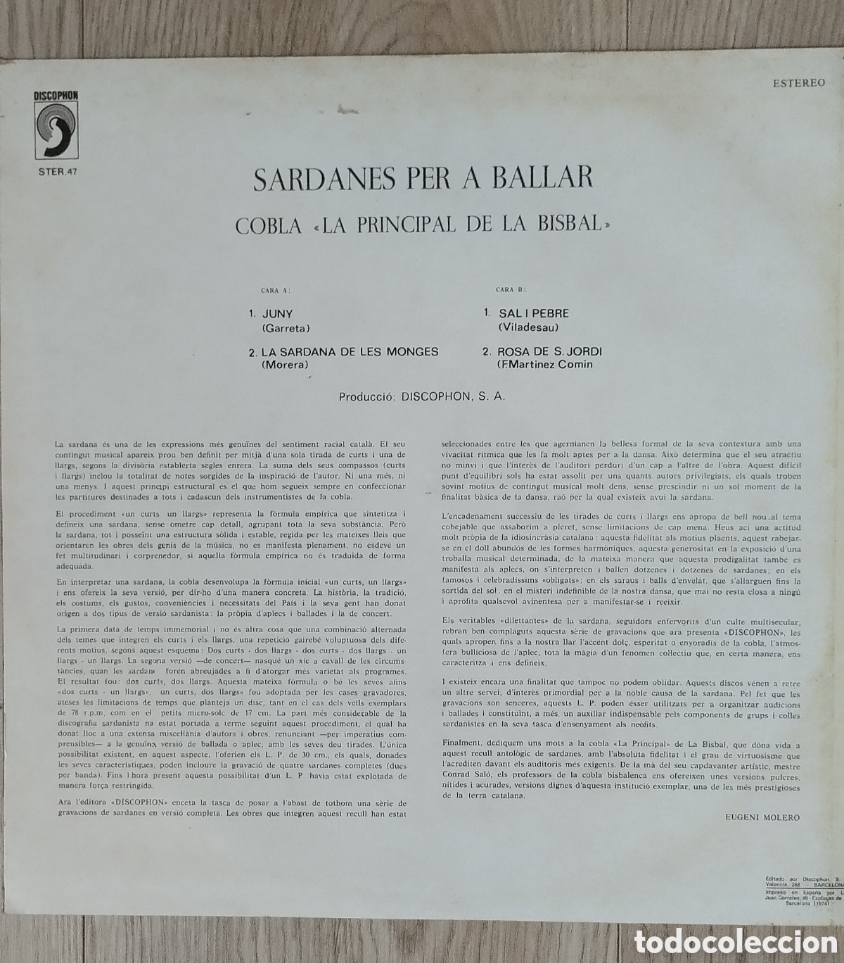 Discos de vinilo: 4 LP SARDANES COMPLETES PER A BALLAR - Foto 3