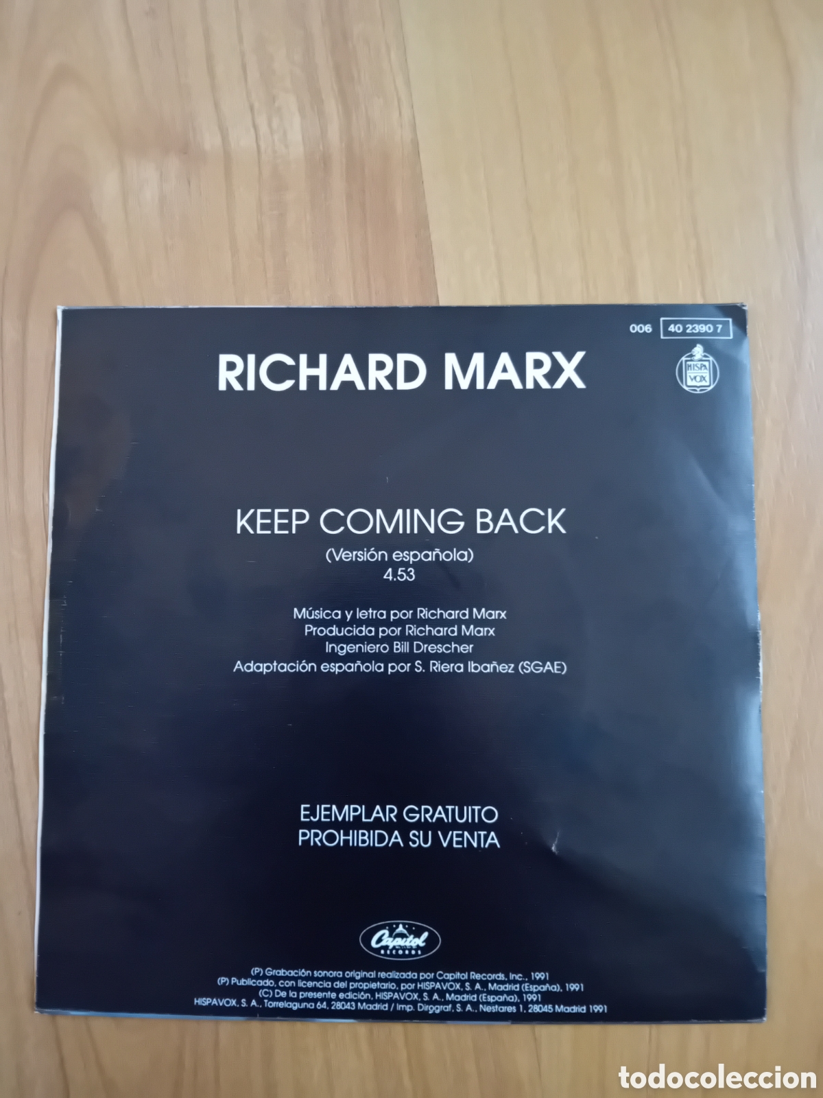 Discos de vinilo: RICHARD MARX. KEEP COMMING BACK EDICI&Oacute;N CADENA 40 PRINCIPALES - Foto 2