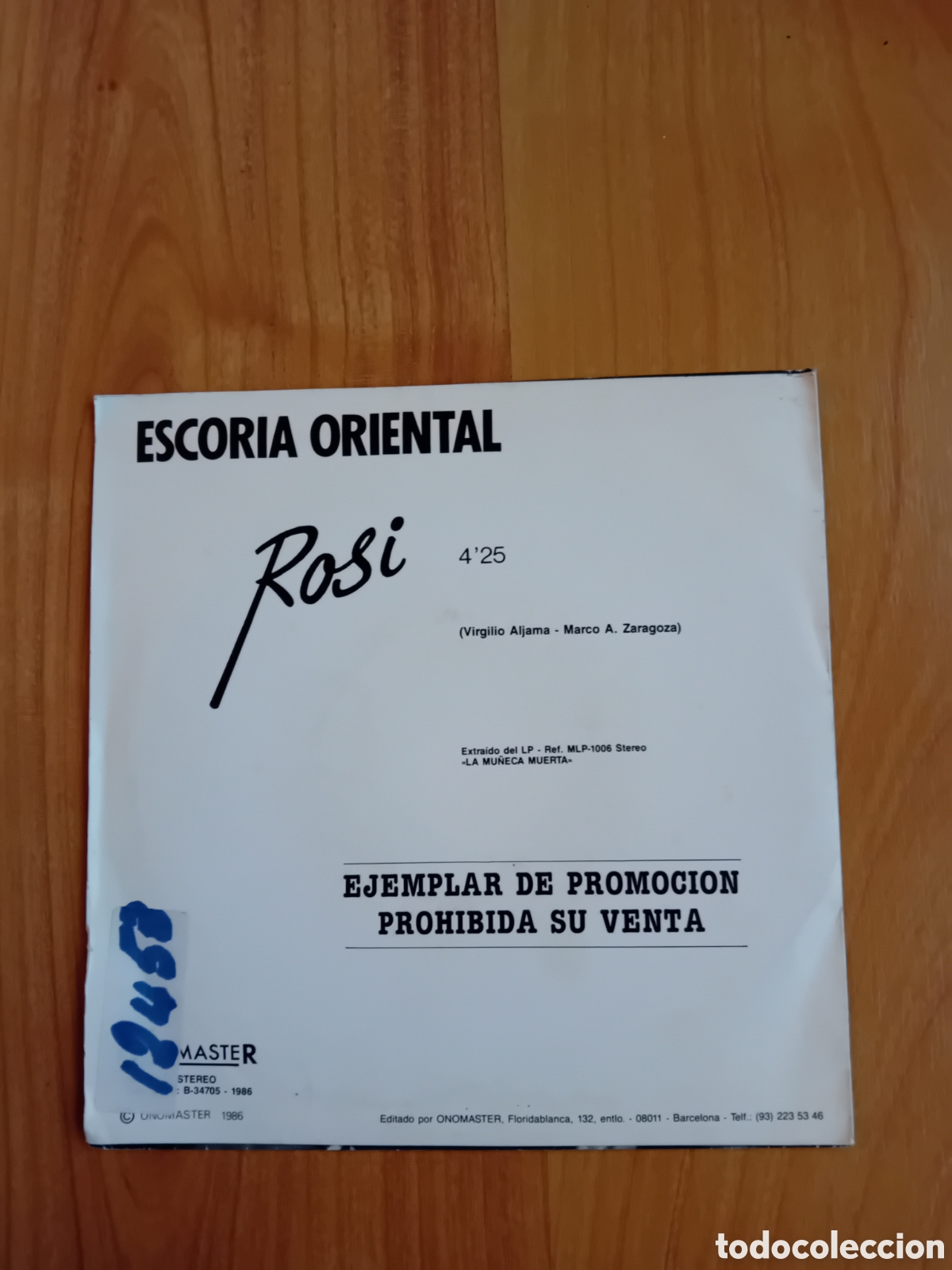 Discos de vinilo: ESCORIA ORIENTAL. ROSI - Foto 2