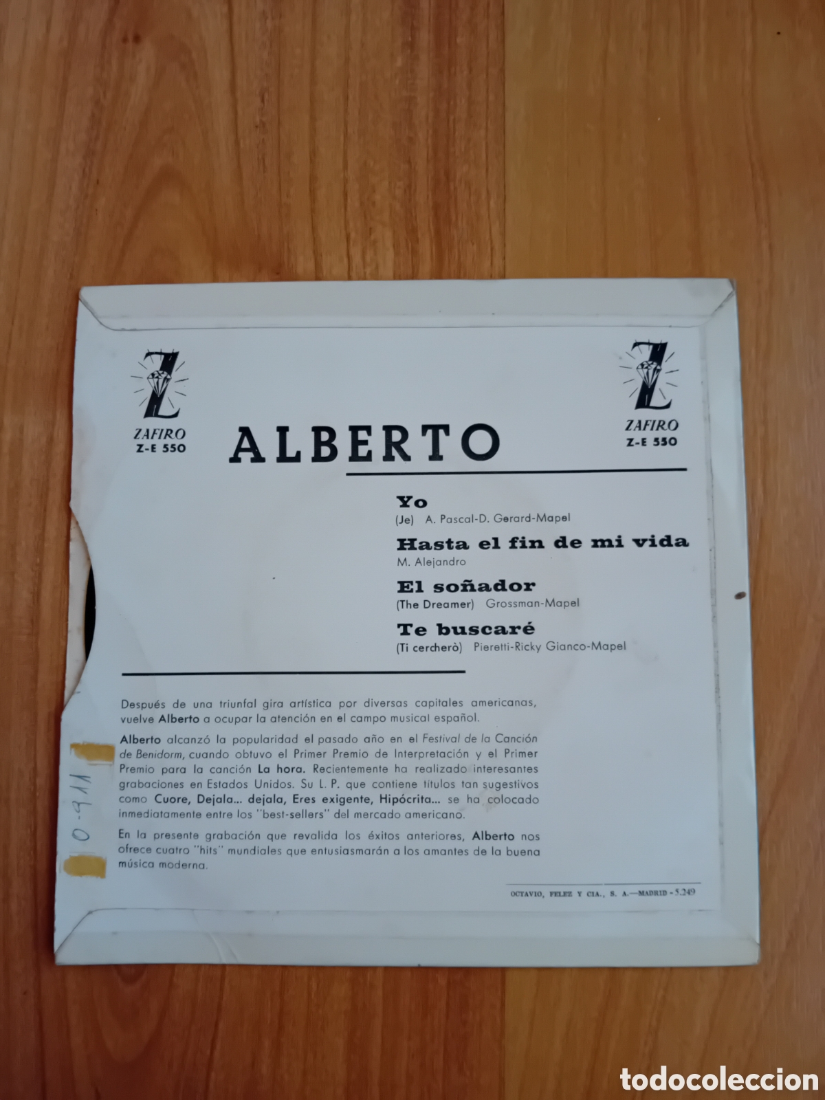 Discos de vinilo: ALBERTO. YO. HASTA EL FIN DE MI VIDA - Foto 2