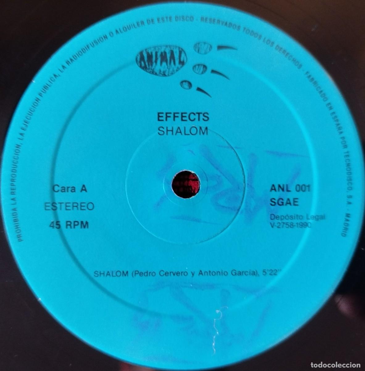 Discos de vinilo: EFFECTS ** Shalom ** MAXI SINGLE VINILO 1990 - Foto 3