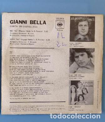 Discos de vinilo: GIANNI BELLA. No, single vinilo - Foto 2