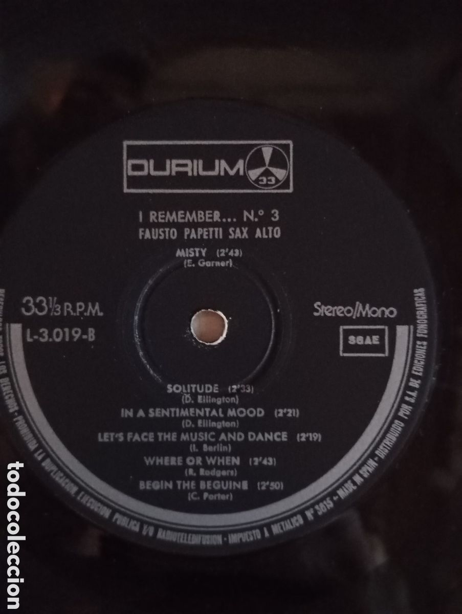 Discos de vinilo: FAUSTO PAPETTI - I REMEMBER n&ordm; 3 - DURIUM - 1978 - Foto 5