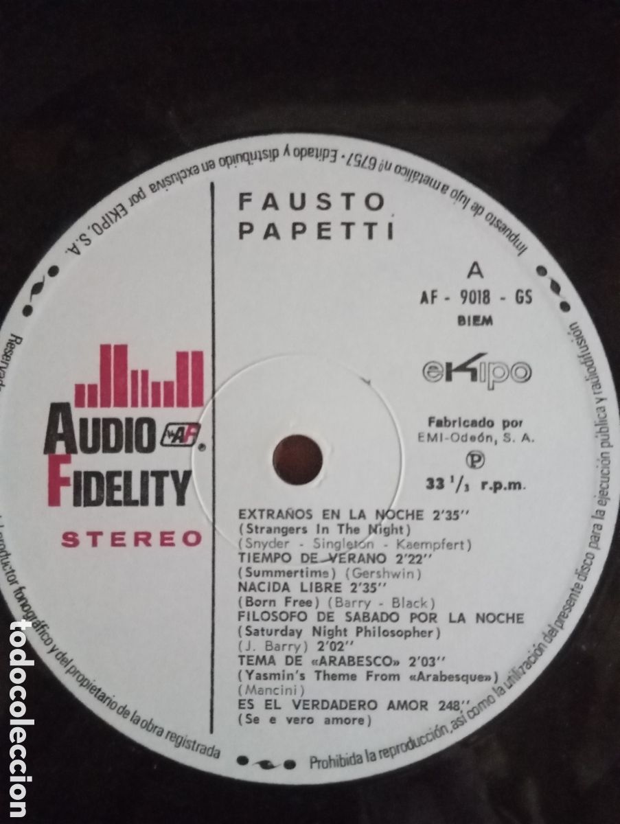 Discos de vinilo: FAUSTO PAPETTI - EKIPO STEREO - 1970 - Foto 3